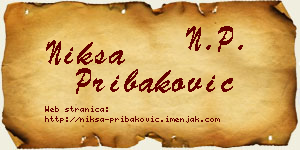 Nikša Pribaković vizit kartica